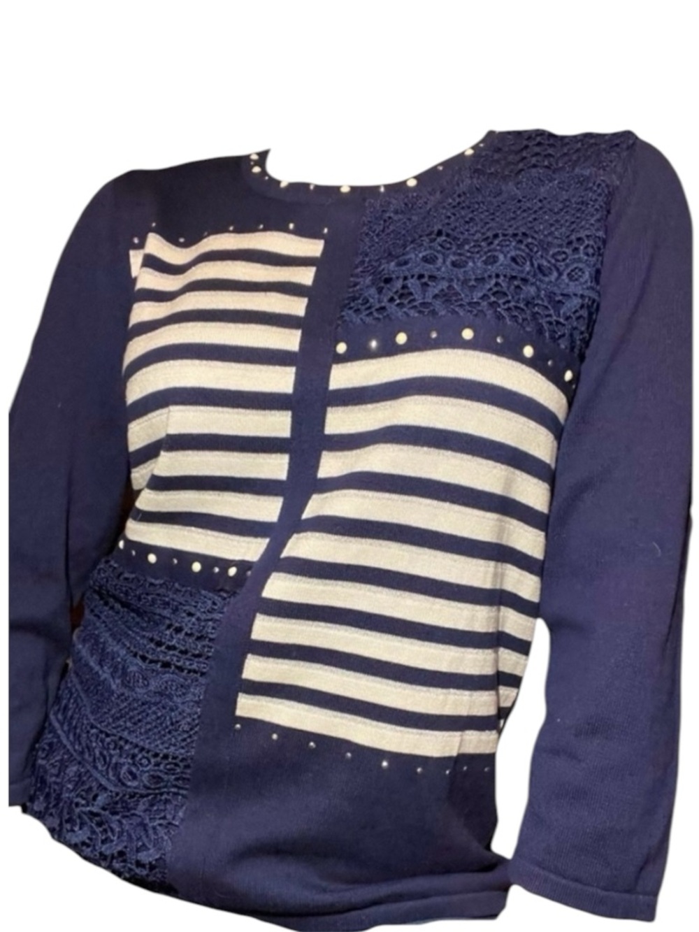 Alfred Dunner 3/4 Sleeve Sweater